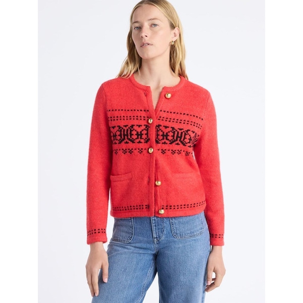 FA Red and Black Patterned Cardigan